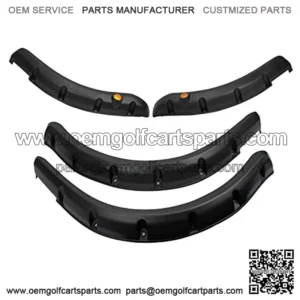 Golf Cart Front Rear Fender Flares for Club Car DS 1993-UP Gas/Electric Carts Block The Splashing Sludge. Rigid Molded Plastic with Stainless Steel Screws (Set of 4pcs)