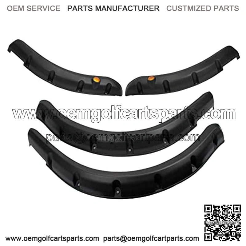 Golf Cart Front Rear Fender Flares for Club Car DS 1993-UP Gas/Electric Carts Block The Splashing Sludge. Rigid Molded Plastic with Stainless Steel Screws (Set of 4pcs)