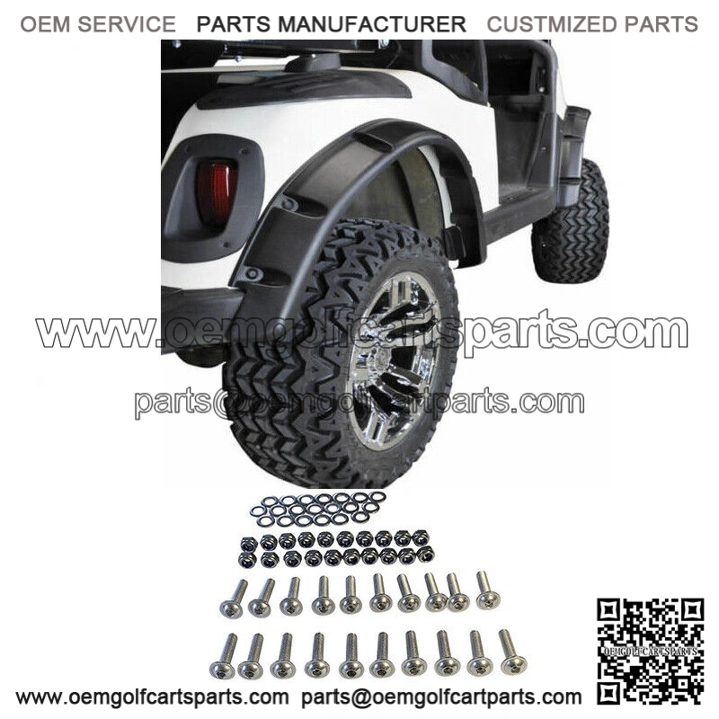 EZGO Golf Cart Fender Flares Fits RXV 2008+ Front & Rear Set of 4 w/ SS Hardware