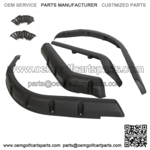 For EZGO TXT 1996-2013 Golf Cart Set of 4 Black Fender Flares W/ Screws