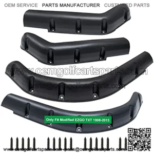 Golf Cart 4 Fender Flares-2 Front and 2 Rear fit Club Car DS Precedent,Yamaha G22 G29,EZGO RXV and TXT with Stainless Steel Screw kit