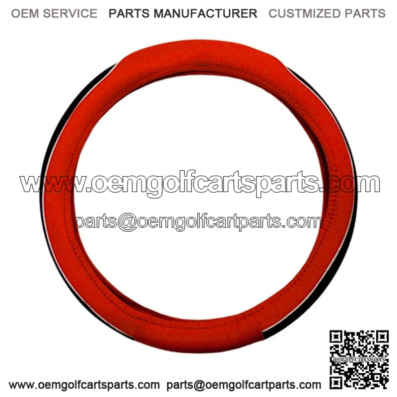 Red and Black Golf Cart Steering Wheel Cover