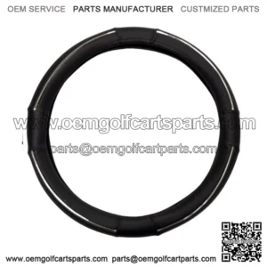 Black and Chrome/Black and Grey/Black Golf Cart Steering Wheel Cover
