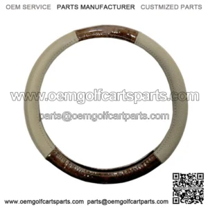 Woodgrain/Woodgrain and Black Golf Cart Steering Wheel Cover