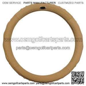 Golf Cart Steering Wheel Cover Beige Leather Golf Steer Club Car Ezgo Yamaha