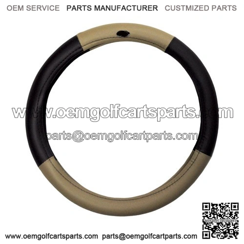 Golf Cart Steering Wheel Cover Universal Black and Tan