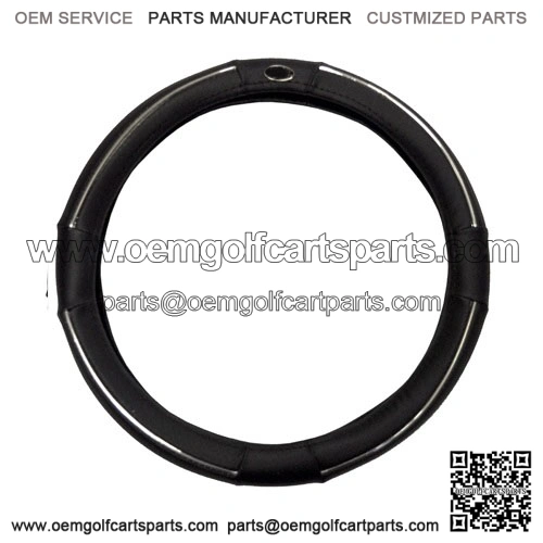 Golf Cart Steering Wheel Cover Universal Black and Chrome