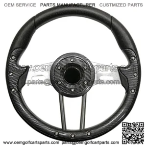 Yamaha 13" Aviator-4 Carbon Fiber Golf Cart Steering Wheel w/ Aluminum Spokes (Fits all Years)