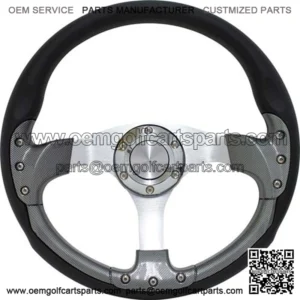 14" Carbon Fiber Golf Cart Steering Wheel Kit (Fits all Years)