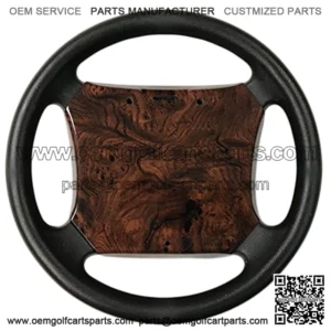 Yamaha Golf Cart Steering Wheel Scorecard Cover in Dark Burled Woodgrain (FITS G14, 16, 19, 22 and Some Drive Models)