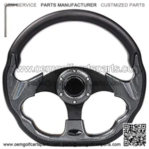 Golf Cart Steering Wheel or Adapter Fit Golf Cart Club Car EZGO Yamaha Universal Steering Wheel or Adapter for Club Car DS and Precedent (Black D Shape Design)