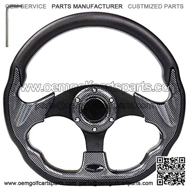 Golf Cart Steering Wheel or Adapter Fit Golf Cart Club Car EZGO Yamaha Universal Steering Wheel or Adapter for Club Car DS and Precedent (Black D Shape Design)
