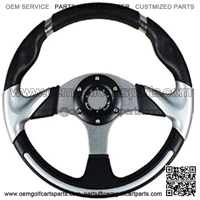 Deluxe Steering Wheel- Silver for Star Classic Golf Cart