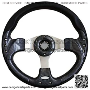 Deluxe Steering Wheel- Carbon Fiber for Star Classic Golf Cart