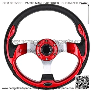 12.5" Golf Cart Steering Wheel OR 5/6 Hole Steering Wheel Chrome Adapter for Club Car,Yamaha,EZGO