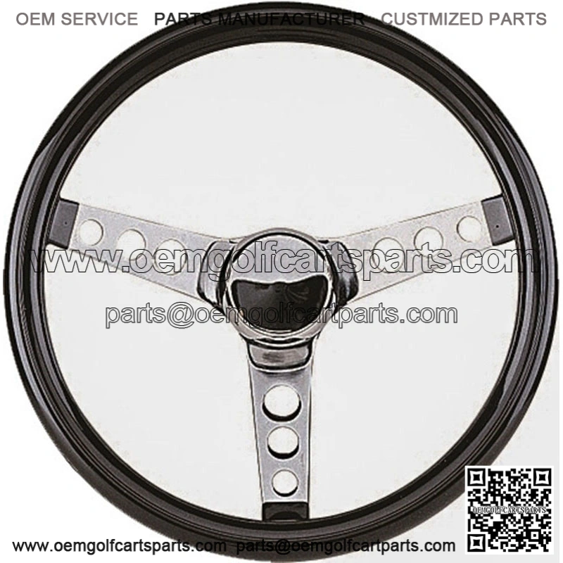 3-Spoke Chrome 13.5" Golf Cart Steering Wheel