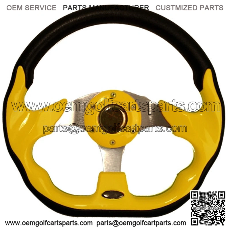 Yellow 12.5" Golf Cart Steering Wheel