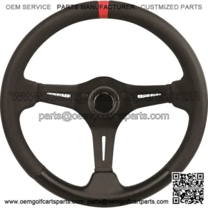 3-Spoke Black and Red 13.75" Golf Cart Steering Wheel