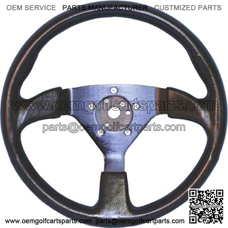 1 3-Spoke Black W/ Anodized Spokes Golf Cart Steering Wheel