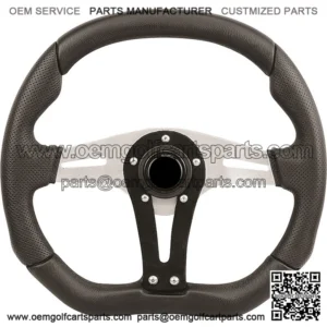 3-Spoke with Ultra Suede 13.75" x 11.75" Golf Cart Steering Wheel
