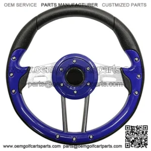 Golf Cart Steering Wheel 13 Inch Blue Grip Aluminum Spokes
