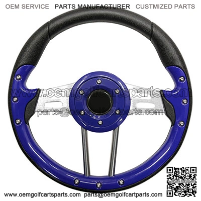 Golf Cart Steering Wheel 13 Inch Blue Grip Aluminum Spokes