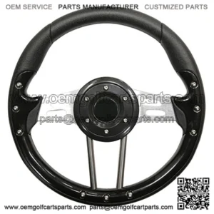 Golf Cart Steering Wheel 13 Inch Black Grip Aluminum Spokes