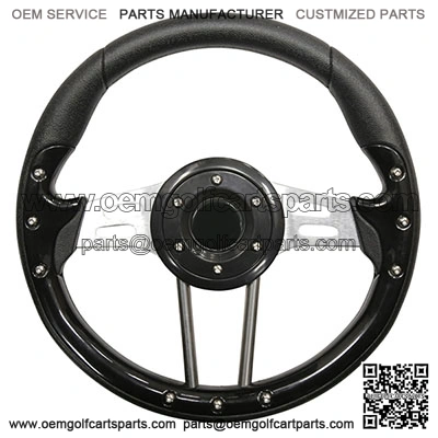 Golf Cart Steering Wheel 13 Inch Black Grip Aluminum Spokes