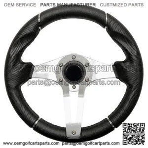 Golf Cart Steering Wheel Black Grip Aluminum Spokes 13 Inch