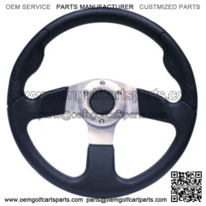 13 Inch Golf Cart Steering Wheel Black With Aluminum Spokes