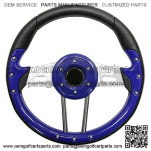Golf Cart Steering Wheel Blue Grip Aluminum Spokes 13 Inch