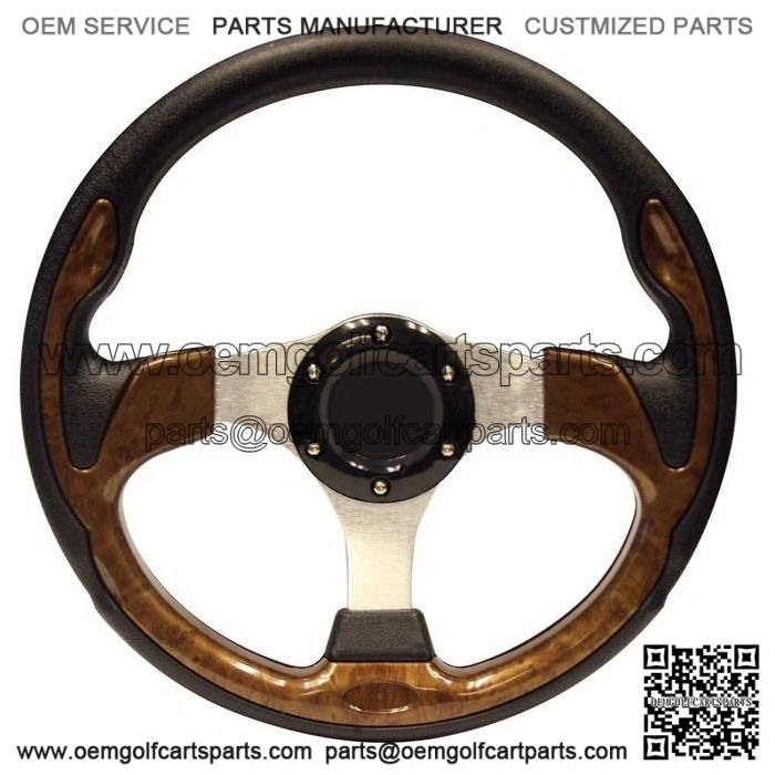 Golf Cart Steering Wheel 13 Inch Wood Grain Finish