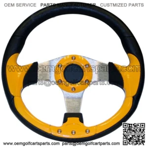 Golf Cart Steering Wheel 13 Inch Yellow Black Club Car Ezgo Yamaha