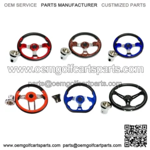 EZGO/ Club Car/ Yamaha Golf Cart Steering Wheel Multiple Colors Chrome Adapter