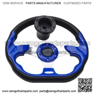 Ultra Blue Golf Cart Steering Wheel W/ Adapter For EZGO Medalist TXT RXV Models