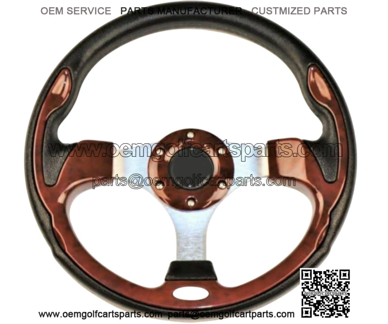 Vintage Golf Cart Steering Wheel Wood Grain logo 12.5" EZGO YAMAHA Club Car