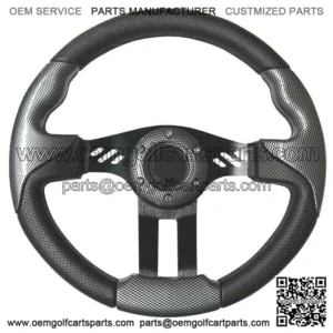 Golf Cart Steering Wheel Carbon Fiber Blk 13" For EZGO Club Car Yamaha
