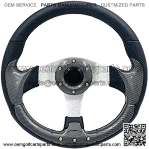12.5"Golf Cart Steering Wheel for Club Car EZGO Yamaha Golf Cart Steering Wheel Carbon Fiber Club DS and Precedent