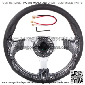12.5 inch Golf Cart Steering Wheel Carbon Fiber Fit for EZGO Club Yamaha Cart