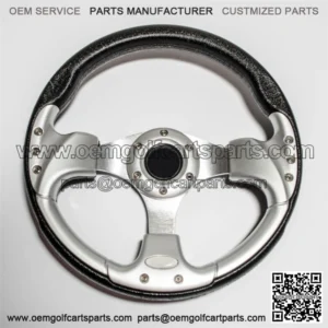 12.5 Inch Silver Golf Cart Steering Wheel for Club Car/EZGO/Yamaha Adapter Neede