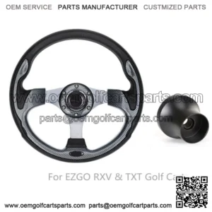 12.5" Golf Cart Steering Wheel W/ Adapter Fit EZGO RXV TXT Cart Part Black