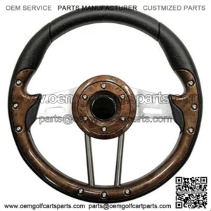 Club Car Precedent 13" Aviator4 Wood Grain Steering Wheel w/ Aluminum Spokes (Fits all Years)