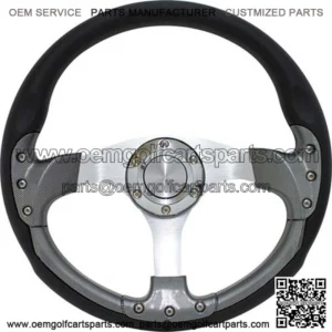 EZGO 14" Carbon Fiber Golf Cart Steering Wheel Kit (Fits all Years)