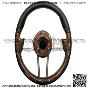 Golf Cart Steering Wheel- Woodgrain Grip 13" Diameter
