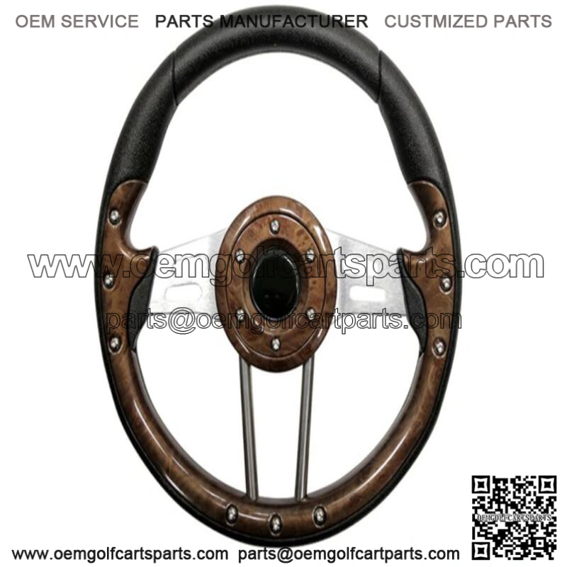 Golf Cart Steering Wheel- Woodgrain Grip 13" Diameter