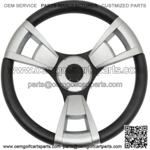 Gussi Black/Brushed Aluminum Steering Wheel for EZGO & STAR Golf Carts