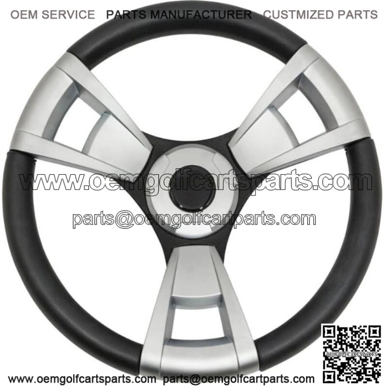 Gussi Black/Brushed Aluminum Steering Wheel for EZGO & STAR Golf Carts