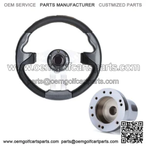 Golf Cart Steering Wheel 12.5" with Adapter Fit Club Car DS Golf Cart