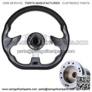 Golf Cart Steering wheel 12.5" W/ Chrome Adapter for Club Car DS Carts
