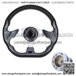Golf Cart Steering Wheel and Chrome Adapter Fit Club Car Precedent Cart